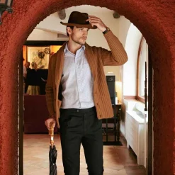 Hot Cashmere Micro Checked Sport Shirt For Men