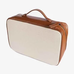 New Leather And Canvas Shirt-Case - Tan For Men