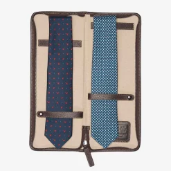 Clearance Leather Inserts Tie-Case - Brown For Men