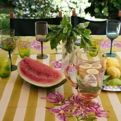 Hot Set Of 6 Glasses Assorted Shapes Nuances Blue Green - Red Wine Tableware