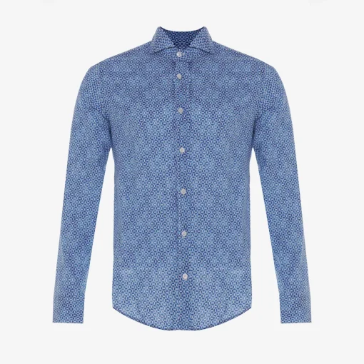 Discount Dark Blue Printed Sean Shirt For Men