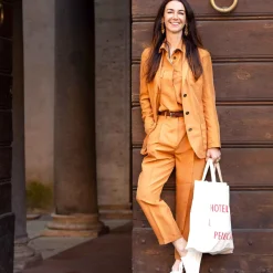 Outerwear-ISSIMO Burned Orange Deconstructed Blazer