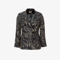 Best X Alberto Biani Zebra Double-Breasted Blazer Outerwear