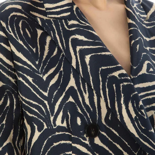 Best X Alberto Biani Zebra Double-Breasted Blazer Outerwear