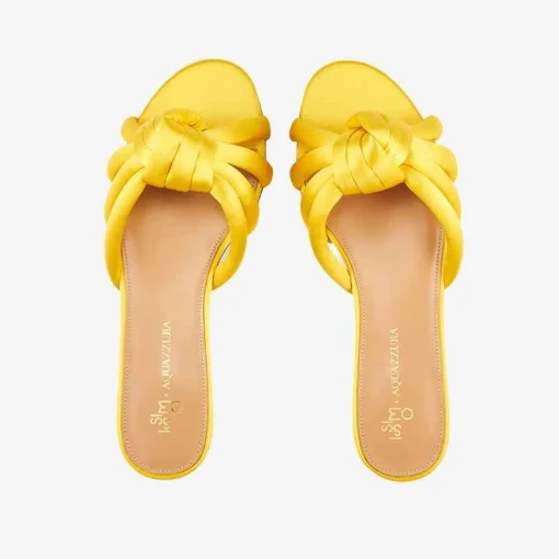 Online X Aquazzura Flat Satin - Sunshine Yellow Shoes