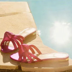 New X Aquazzura Flat Satin - Bouganvillea Shoes