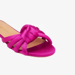 New X Aquazzura Flat Satin - Bouganvillea Shoes