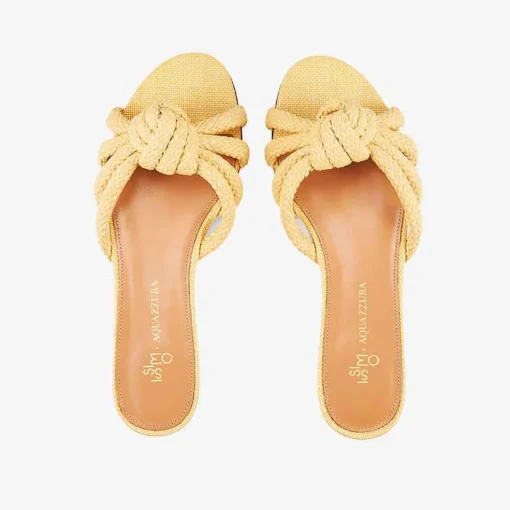 Best X Aquazzura Flat Woven Rafia - Natural Shoes