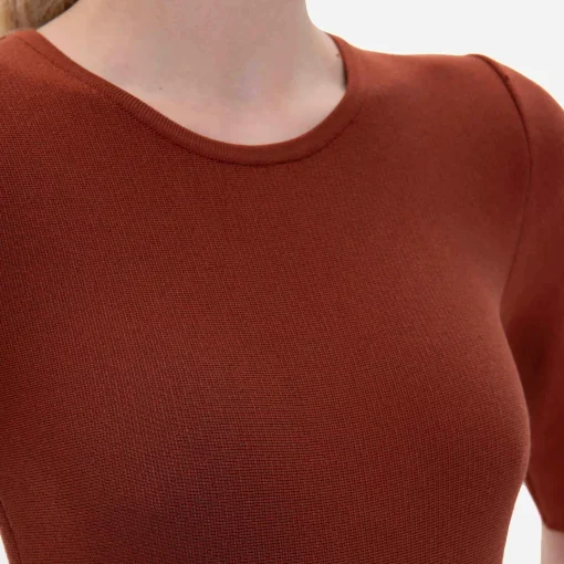 Sale X Casasola Agata Midi Dress Terracotta Dresses