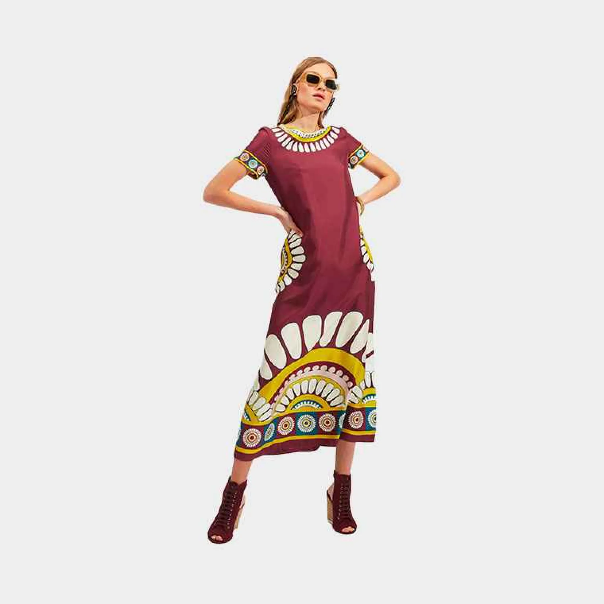 Clearance X La Doublej Swing Dress - Bordeaux Solar Placee Dresses