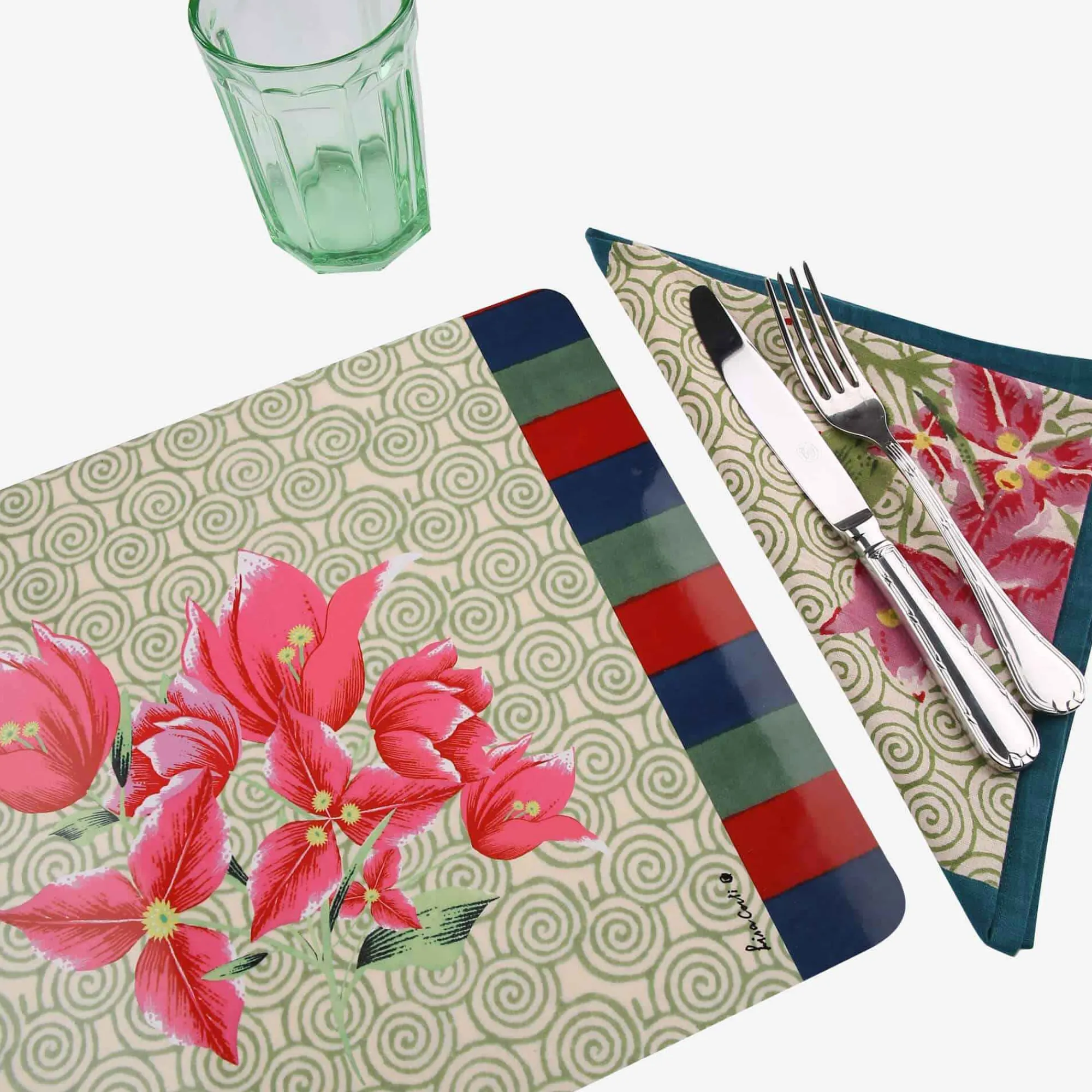 Clearance X Lisa Corti Bougainvillea Spiral Placemat Tableware