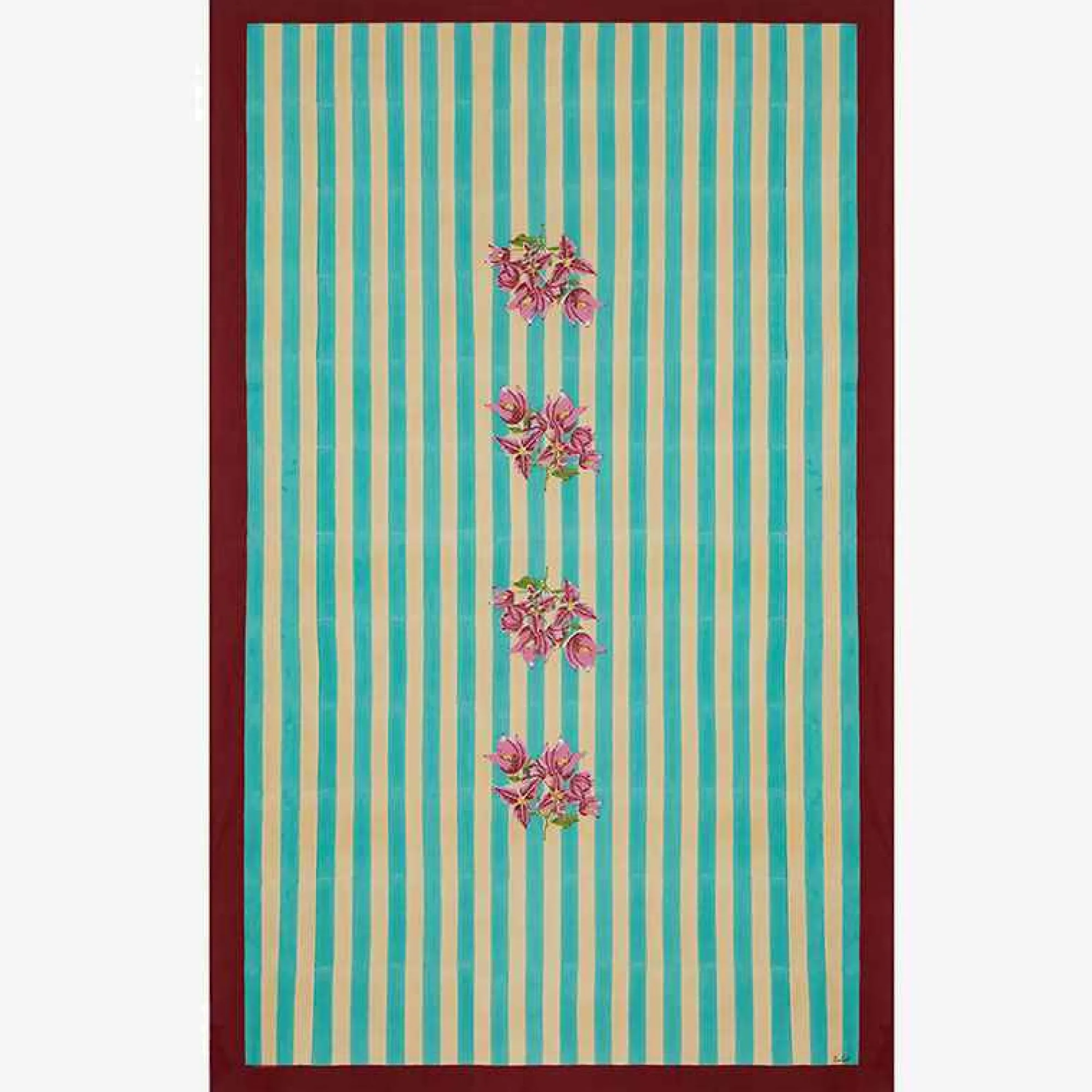 Outlet X Lisa Corti Bougainvillea White Veronese Stripes Table Cover Tableware