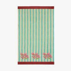 X Lisa Corti Bouganville White Veronese Stripes Sarong Tableware
