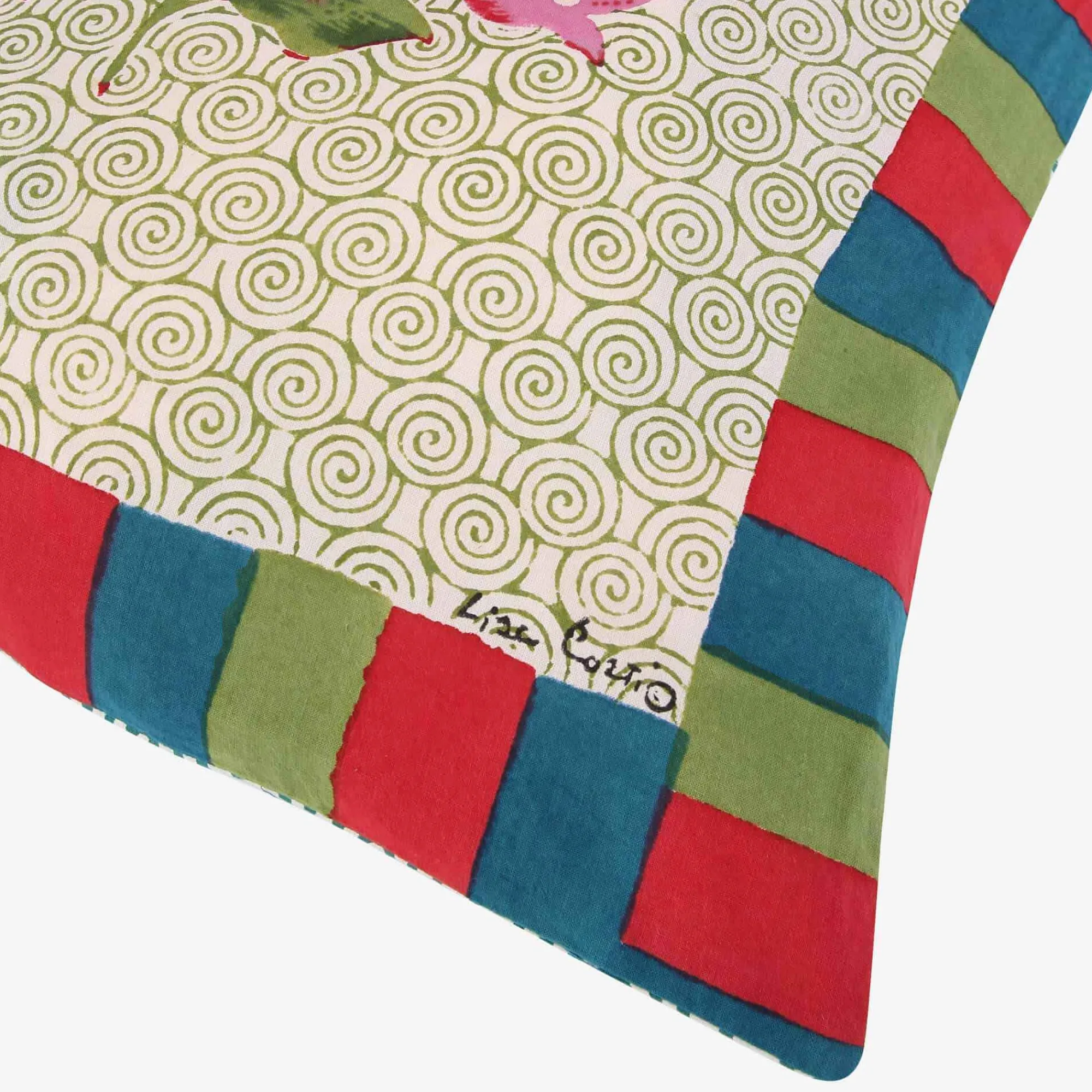 Online X Lisa Corti Bougainvillea Spiral Pillow Living Room