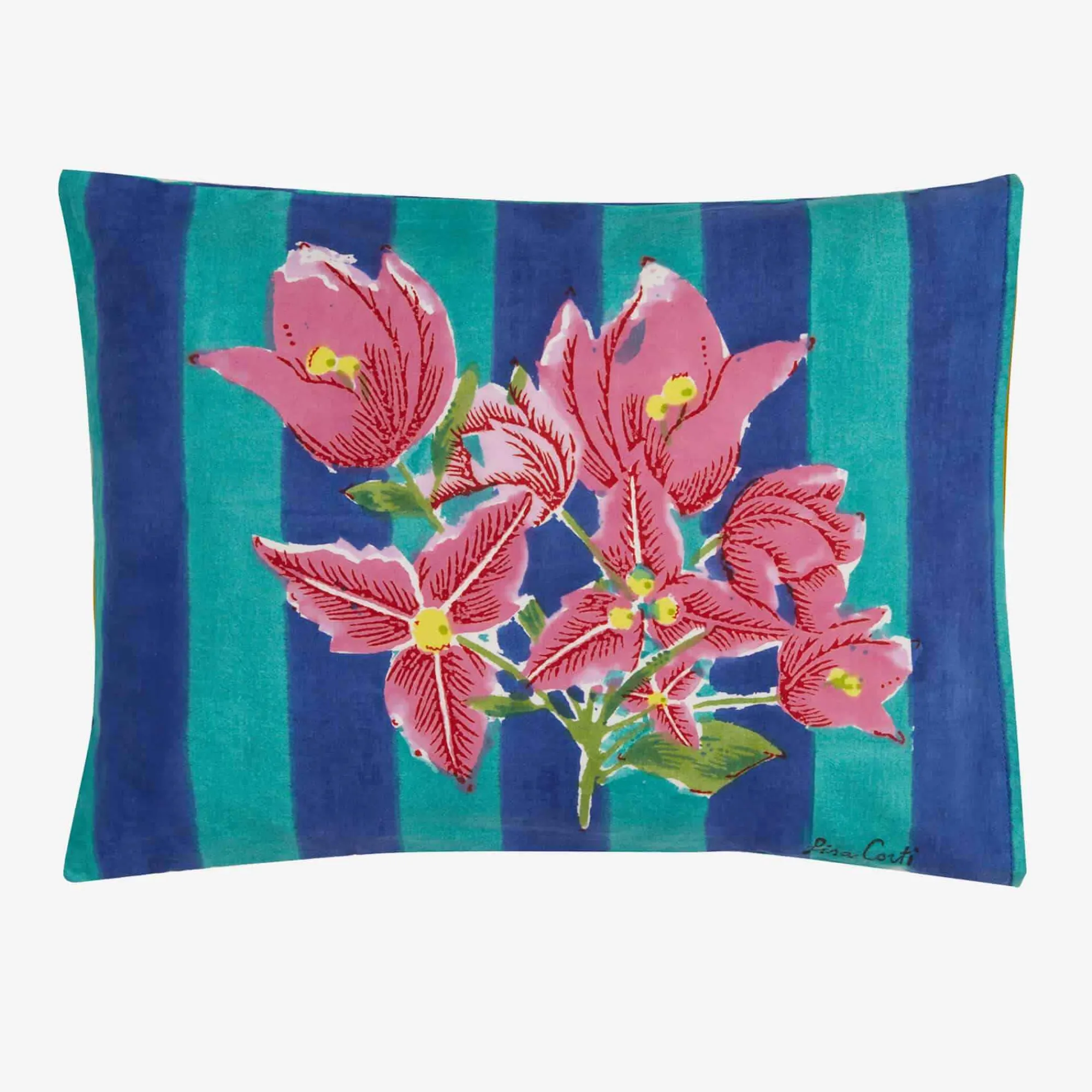 Clearance X Lisa Corti Bougainvillea Stripes Baby Pillow Living Room