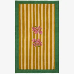 Discount X Lisa Corti Bougainvillea Mustard Stripes Junior Quilt Bedroom