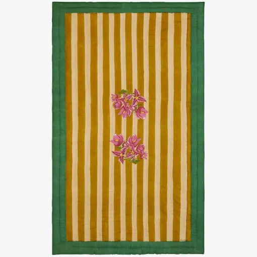 Discount X Lisa Corti Bougainvillea Mustard Stripes Junior Quilt Bedroom