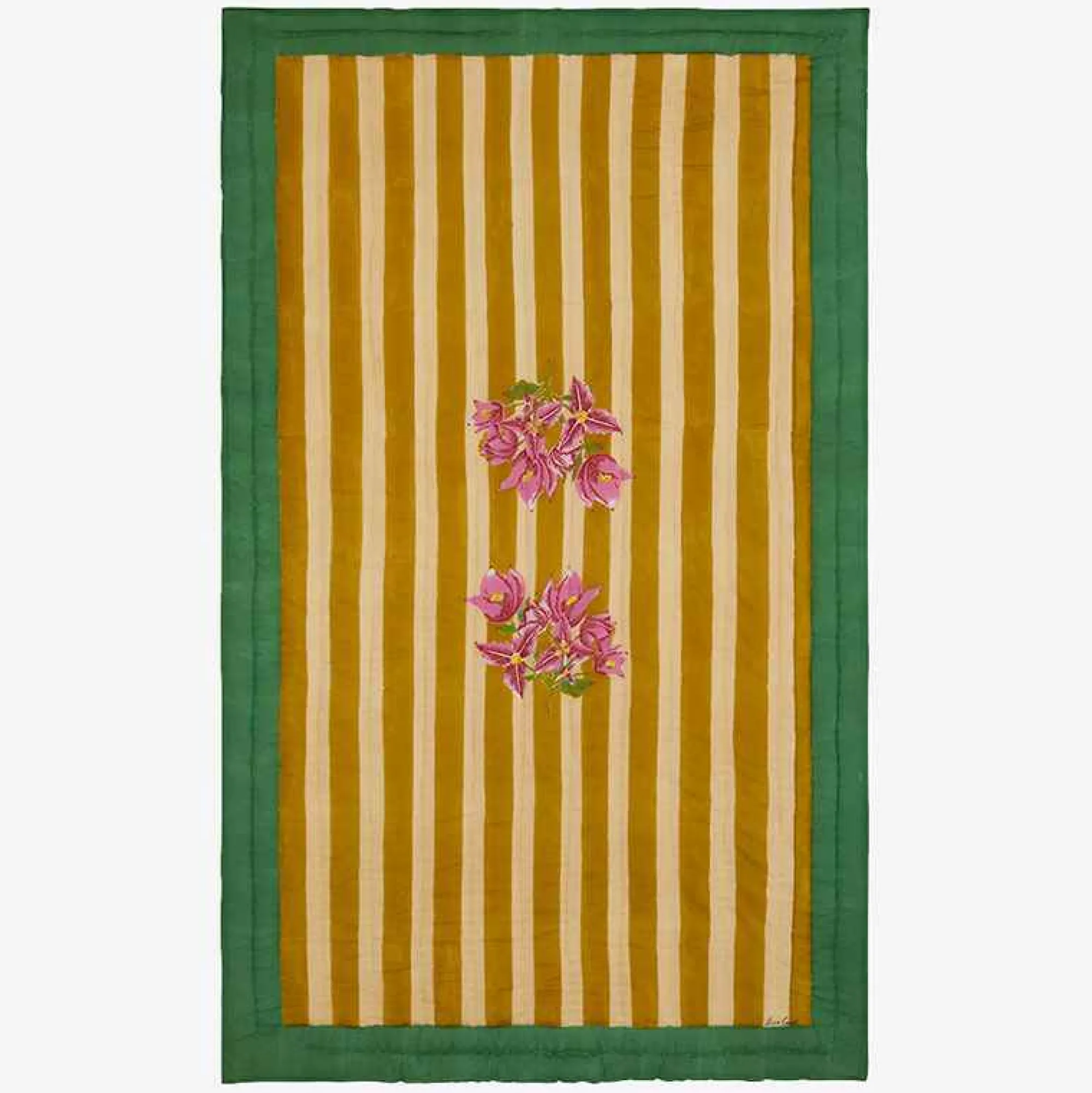 Discount X Lisa Corti Bougainvillea Mustard Stripes Junior Quilt Bedroom