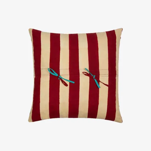 Online X Lisa Corti Bougainvillea White Veronese Stripes Pillow Living Room
