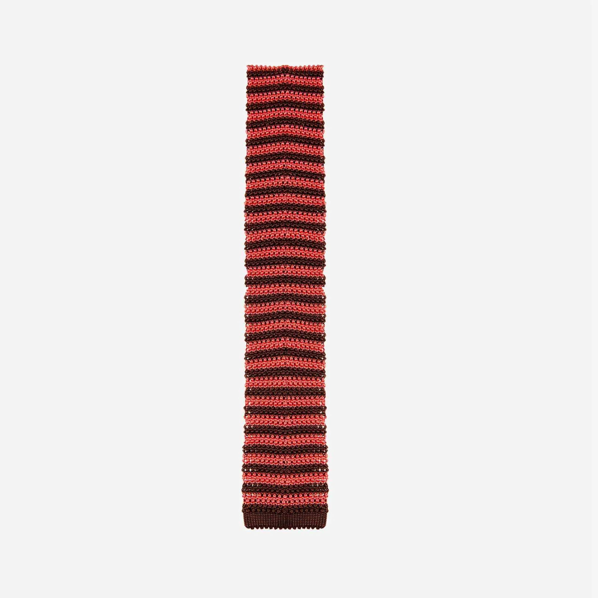 Discount X Schostal Bicolour Striped Knitted Silk Tie For Men