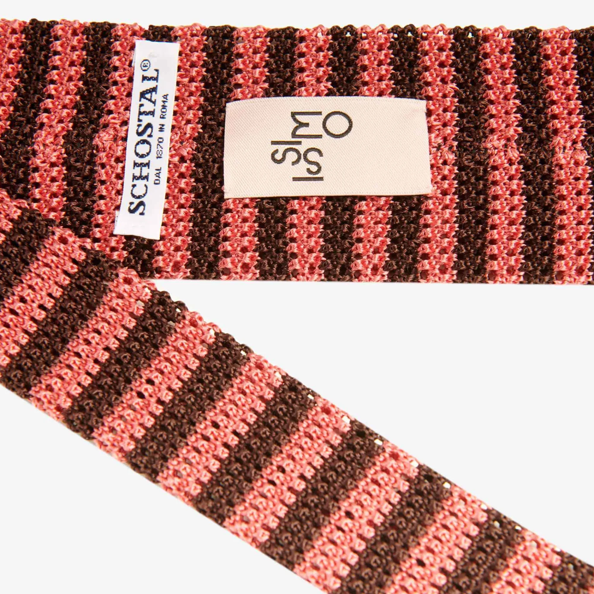Discount X Schostal Bicolour Striped Knitted Silk Tie For Men