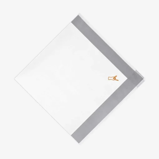 X Schostal Handkerchief With Corna Embroidery - Grey For Men
