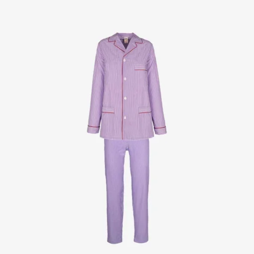 Discount X Schostal Unisex Striped Pyjama-Purple&White For Men