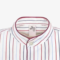 Discount X Schostal Unisex Nightshirt - White & Multicoloured Stripes For Men
