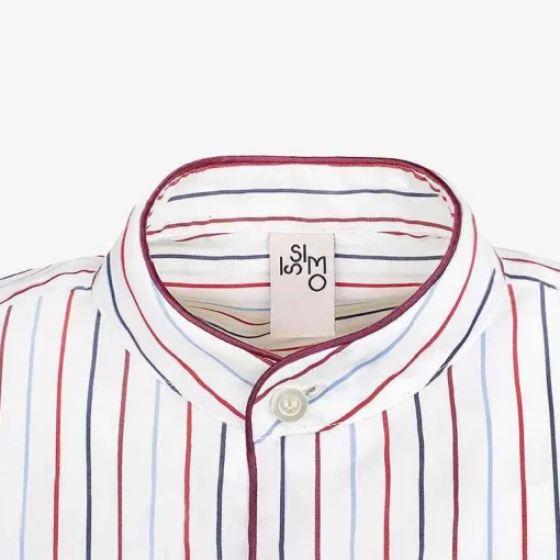 Discount X Schostal Unisex Nightshirt - White & Multicoloured Stripes For Men