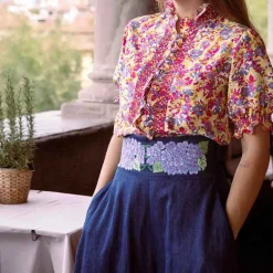 Donatella Short Pink Sleeve Shirt Tops & T-Shirts