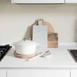 Discount Cutting Board In White Carrara Marble And Leather Lace Kitchen