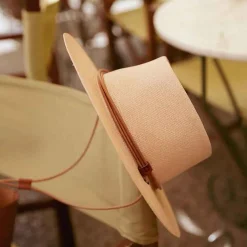 Panama Straw O' Keeffe Hat With Tan Leather Natural Tan Accessories