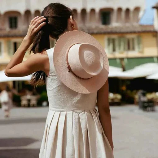 Panama Straw O' Keeffe Hat With Tan Leather Natural Tan Accessories