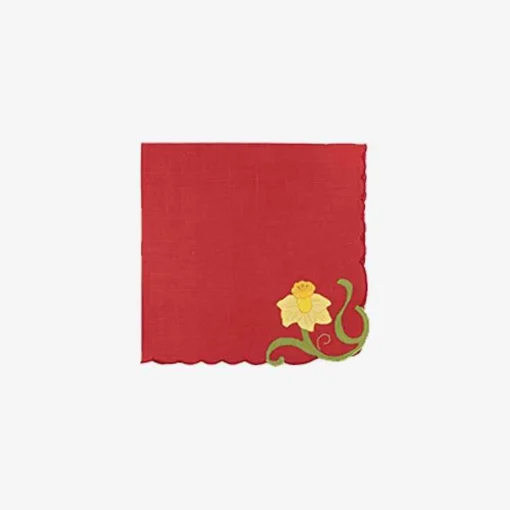 Hot Flowered Embroidered Placemats And Napkins - Set Of 6 Tableware