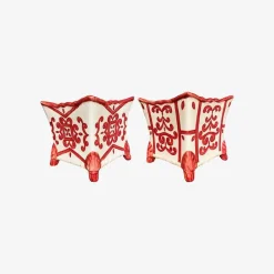 Clearance Rouge Cachepot - Set Of 2 - Made To Order Tableware